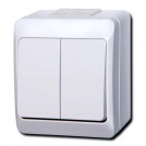 Intrerupator dublu PT alb Aquarius Kontakt